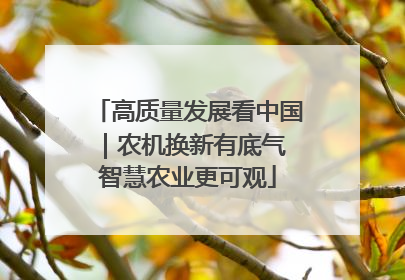 高质量发展看中国｜农机换新有底气 智慧农业更可观