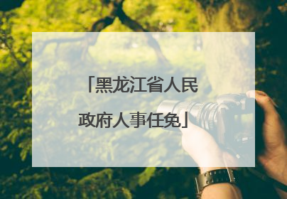 黑龙江省人民政府人事任免
