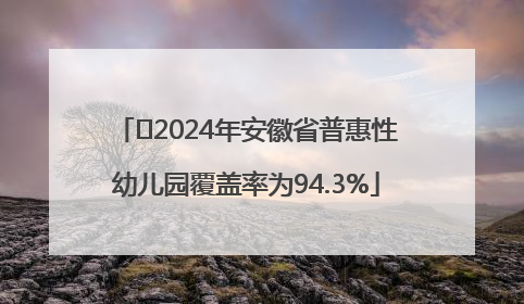 ﻿2024年安徽省普惠性幼儿园覆盖率为94.3%