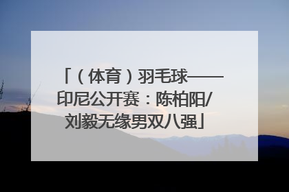 （体育）羽毛球——印尼公开赛：陈柏阳/刘毅无缘男双八强