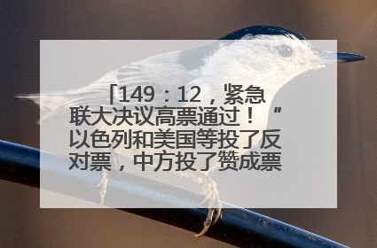 149：12，紧急联大决议高票通过！“以色列和美国等投了反对票，中方投了赞成票，19国弃权”