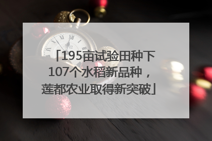 195亩试验田种下107个水稻新品种，莲都农业取得新突破