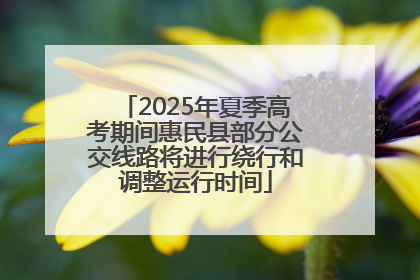 2025年夏季高考期间惠民县部分公交线路将进行绕行和调整运行时间
