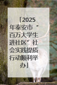 2025年泰安市“百万大学生进社区”社会实践提质行动顺利举办