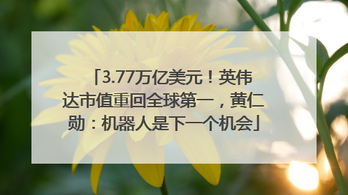 3.77万亿美元！英伟达市值重回全球第一，黄仁勋：机器人是下一个机会