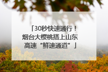 30秒快速通行！烟台大樱桃搭上山东高速“鲜速通道”