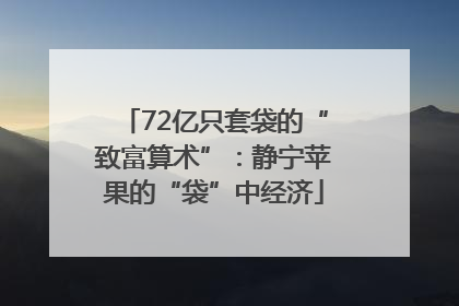 72亿只套袋的“致富算术”：静宁苹果的“袋”中经济