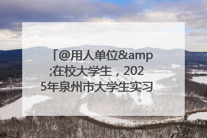 @用人单位&在校大学生，2025年泉州市大学生实习“扬帆计划”来啦！